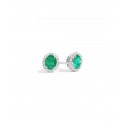 Orecchini Lobo Donna Re Carlo Iris Oro Bianco Smeraldi 0,48Ct E Diamanti 0,12Ct G - Vs E33Cc251/Sm