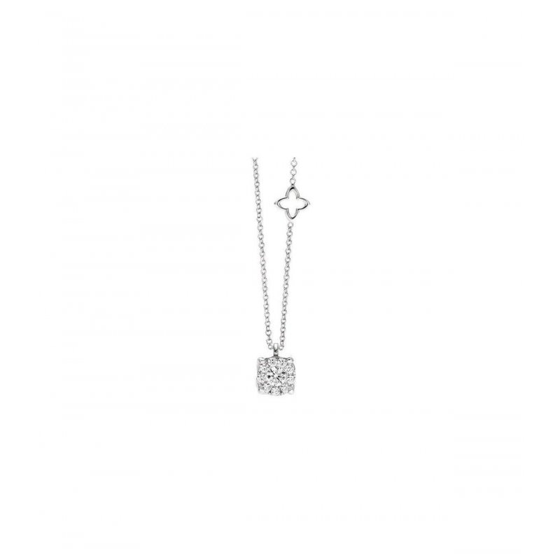 Collana Donna Re Carlo Collezione Nodo D'Amore Oro Bianco 18 Kt Diamanti 0,06 Ct F Vs P04Px988/006