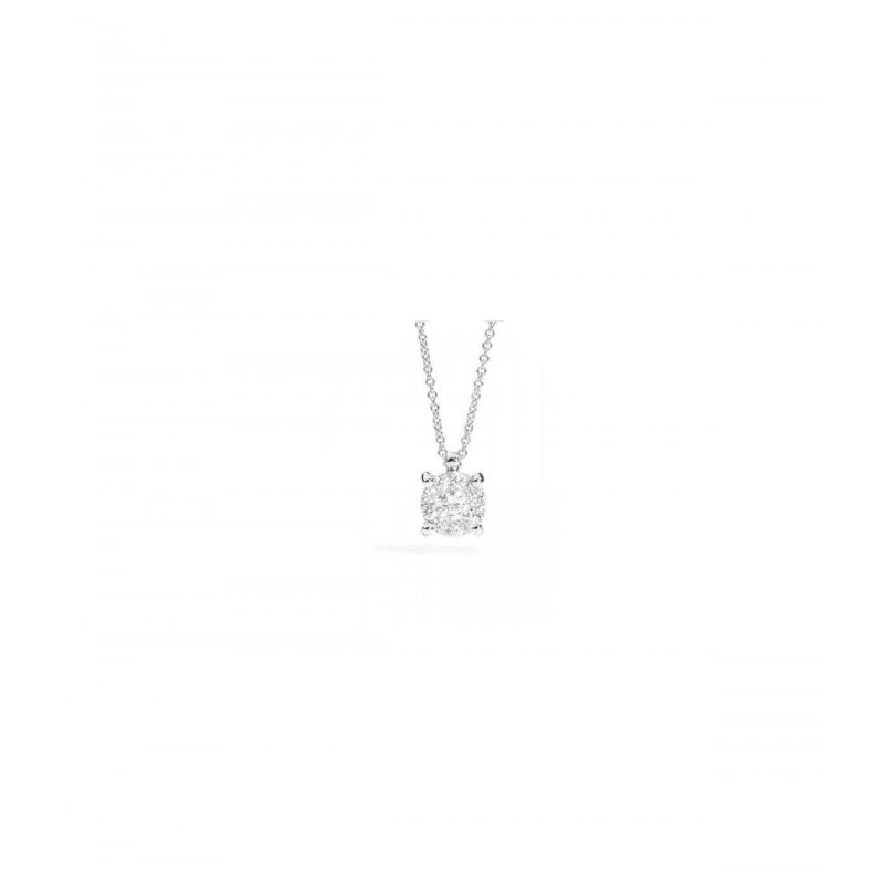 Collana Donna Re Carlo Collezione Nodo D'Amore Oro Bianco 18 Kt Diamanti 0,06 Ct F Vs P04Px988/006