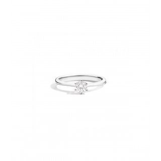 Anello Donna Re Carlo Solitario Oro Bianco 18 Kt Diamante 0,52 Ct G Si R32So412/052