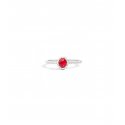 Anello Donna Re Carlo Solitario Oro Bianco 18 Kt Iris Rubino 0,34 Ct Diamanti 0,08 Ct G Vs R33Cg251/Rb