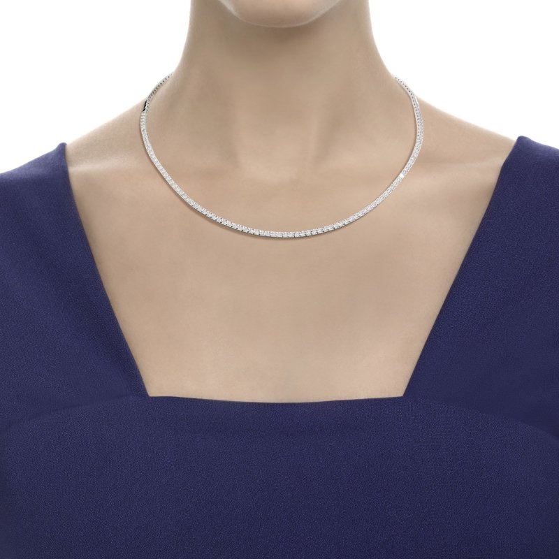 Collana Tennis Semi Incassata