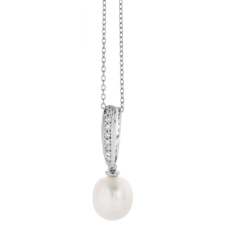 Donna Oro - Collana Superba - Oro Bianco - Perla