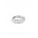 Anello Fedina 5 Diamanti Doppio Filo Isabella Oro Bianco 18 Kt Diamanti 0,70 Ct E Si R61Mz001/B070