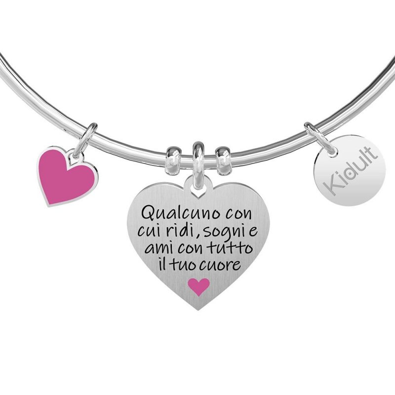 Kidult - Bracciale Cuore | Figlia - Acciaio - Family
