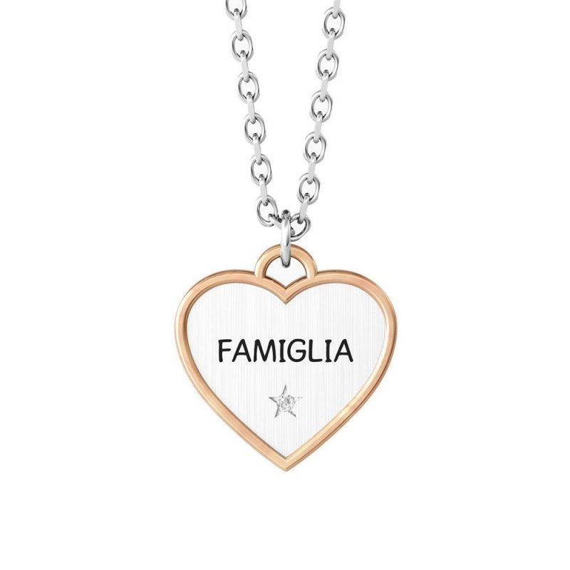 Kidult - Collana Kidult In Acciaio - Cuore - Famiglia