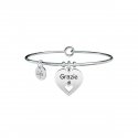 Kidult - Bracciale Cuore | Grazie - Love - Acciaio