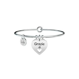 Kidult - Bracciale Cuore | Grazie - Love - Acciaio