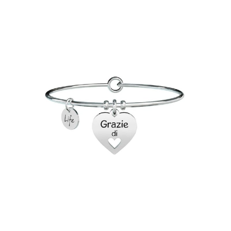 Kidult - Bracciale Cuore | Grazie - Love - Acciaio
