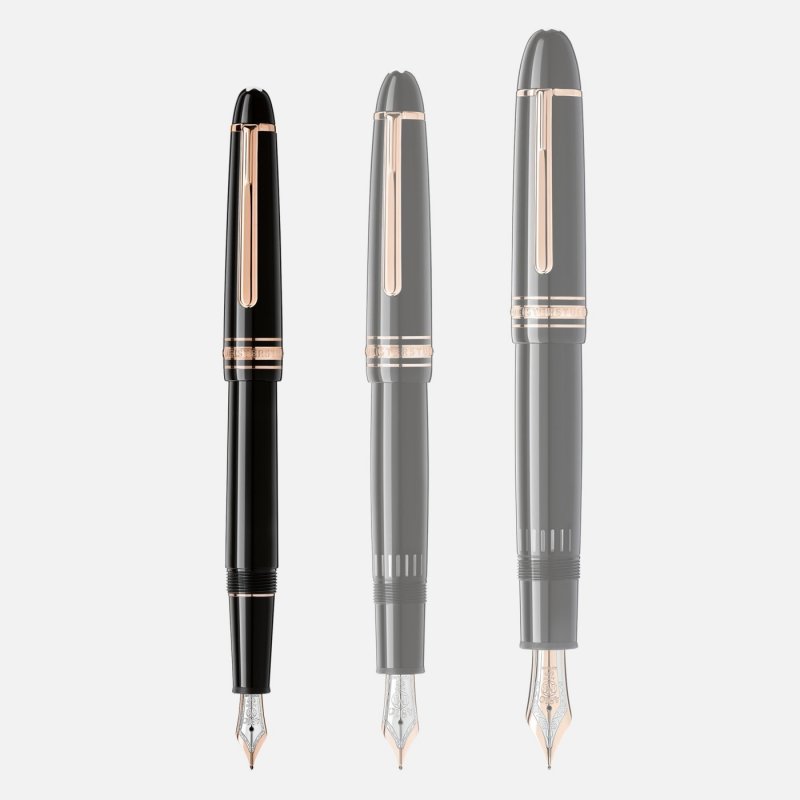 Montblanc - Stilografica Meisterstück - Nero - Oro Rosa