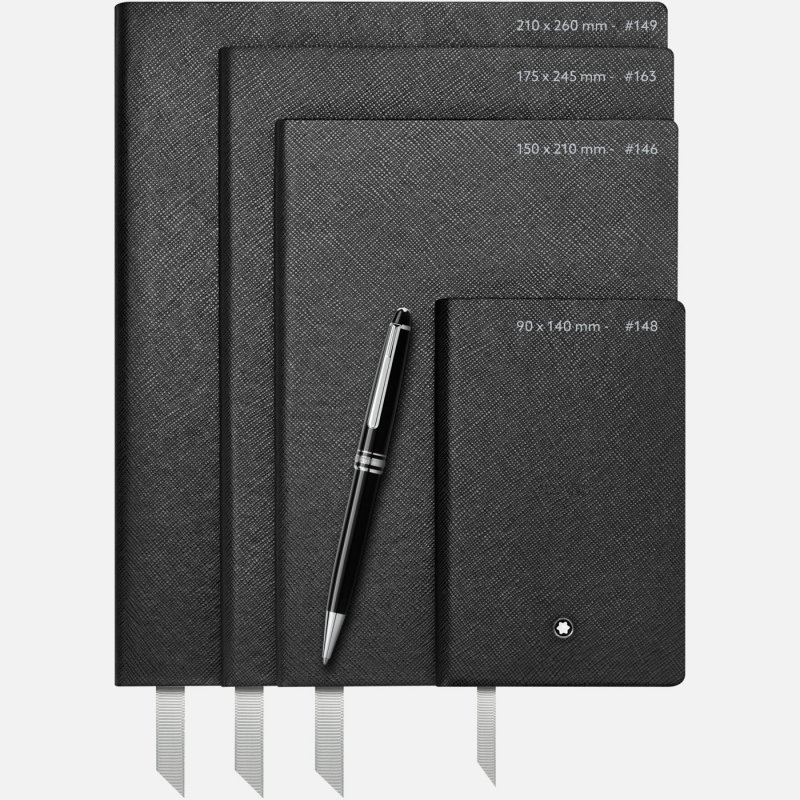 Blocco note #148 nero, a righe, Cancelleria di lusso Montblanc