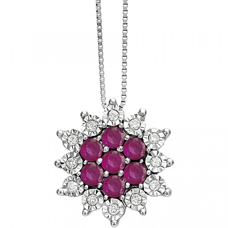 Bliss - Collana Donna Elisir - Oro Bianco - Rubino