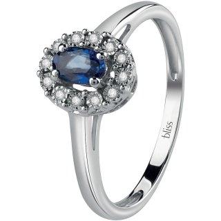 Bliss - Anello Regal - Oro Bianco - Zaffiro