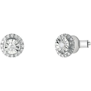 Bliss - Orecchini Sole - Oro Bianco - Diamante