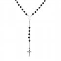 Amen - Collana Rosario - Onice - Argento