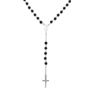Amen - Collana Rosario - Onice - Argento