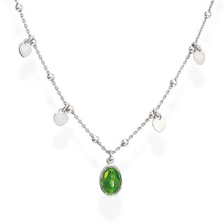 Amen - Collana Clmshbv - Argento - Smalto Verde