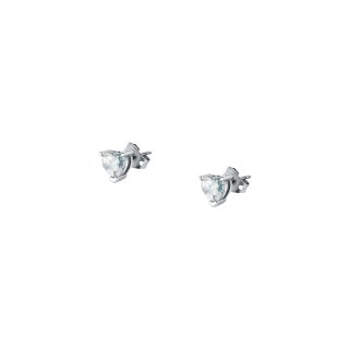 ORECCHINI CUORE DIAMANTI ARGENTO,BIANCO CZ 6MM