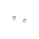ORECCHINI CUORE DIAMANTI ARGENTO,BIANCO CZ 6MM