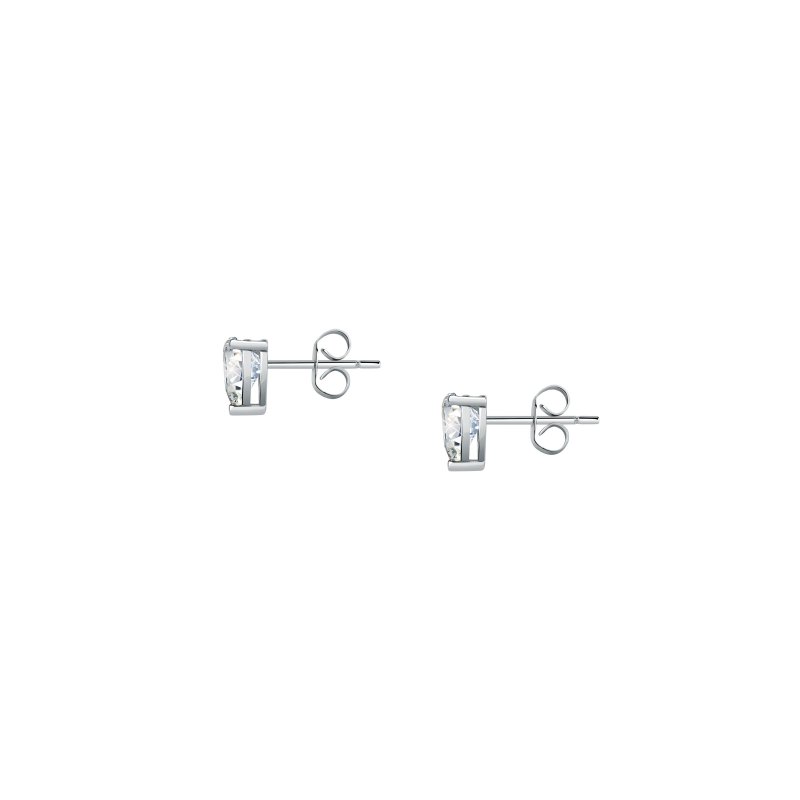 ORECCHINI CUORE DIAMANTI ARGENTO,BIANCO CZ 6MM