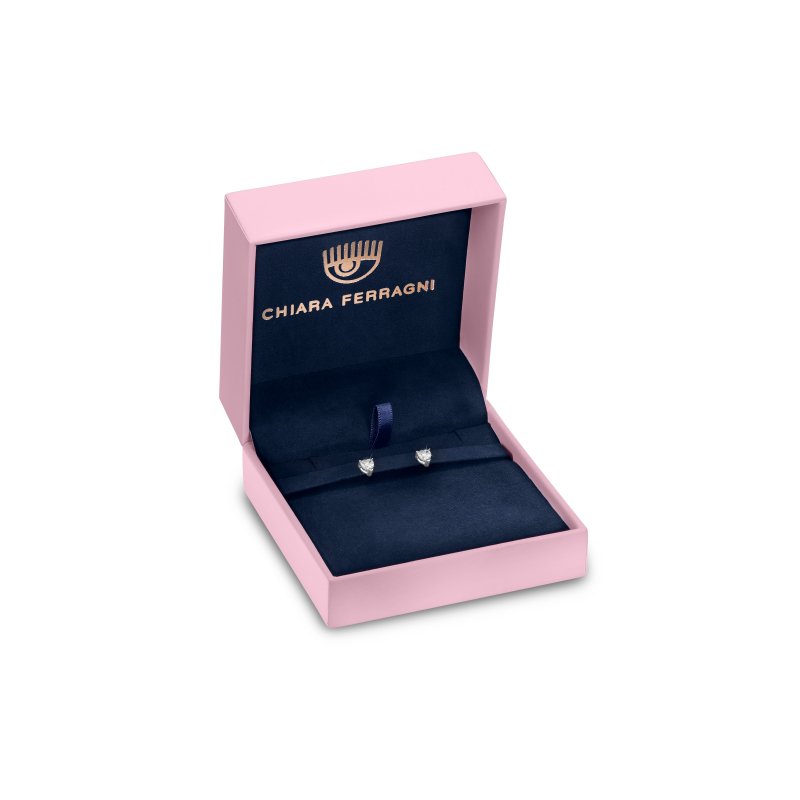 ORECCHINI CUORE DIAMANTI ARGENTO,BIANCO CZ 6MM