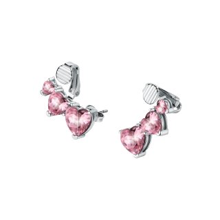 ORECCHINI CUORE DIAMANTI ARGENTO,ROSA CZ 2017.7MM