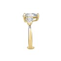ANELLO DIAMANTE CUORE ORO GIALLO,BIANCO CZ MIS. 016