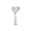 ANELLO CUORE DIAMANTE ARGENTO,BIANCO/ROSA CZ MIS. 018