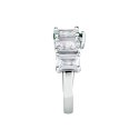 ANELLO CUORE DIAMANTE ARGENTO,BIANCO/VERDE CZ MIS. 018