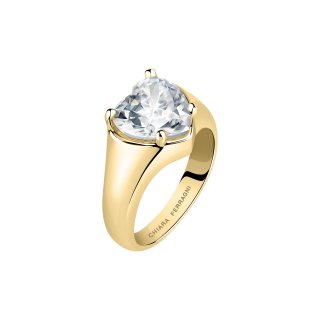 ANELLO DIAMANTE CUORE ORO GIALLO,BIANCO CZ MIS. 016
