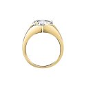 ANELLO DIAMANTE CUORE ORO GIALLO,BIANCO CZ MIS. 016