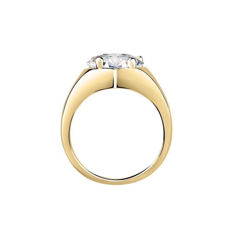 ANELLO DIAMANTE CUORE ORO GIALLO,BIANCO CZ MIS. 016
