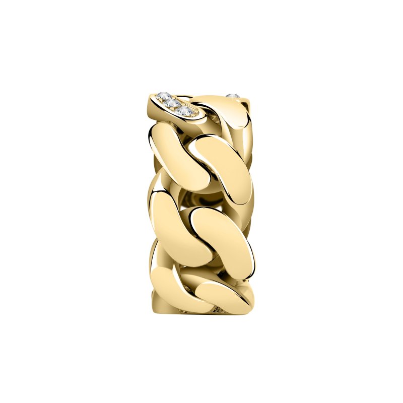 ANELLO CATENA ORO GIALLO PAVE' BIANCO PP MIS. 012
