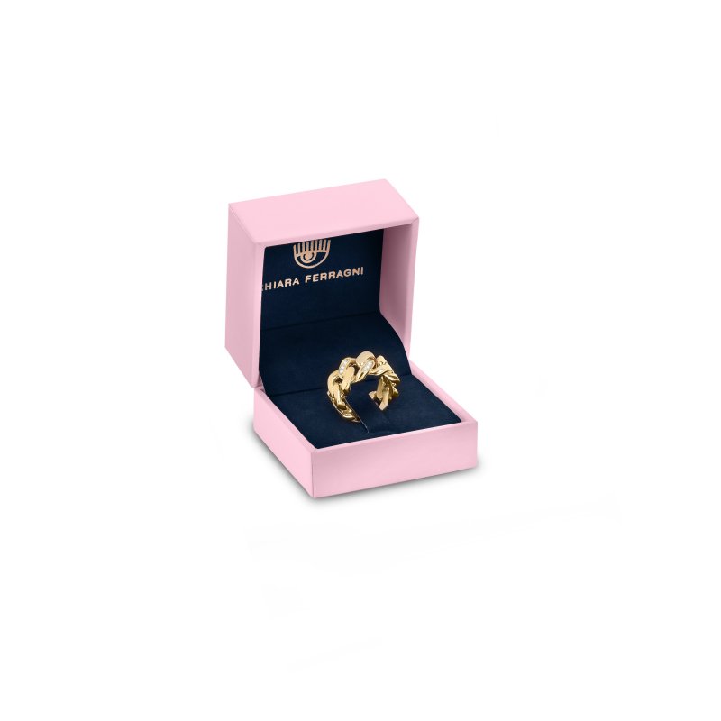 ANELLO CATENA ORO GIALLO PAVE' BIANCO PP MIS. 012