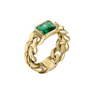 ANELLO CATENA ORO GIALLO,VERDE CZ MIS. 012