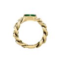 ANELLO CATENA ORO GIALLO,VERDE CZ MIS. 016