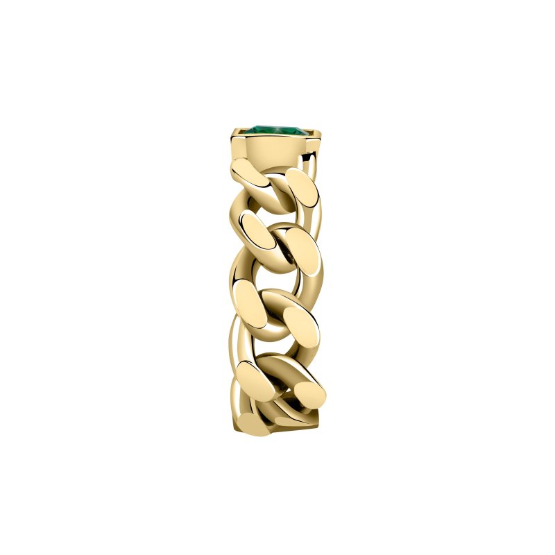 ANELLO CATENA ORO GIALLO,VERDE CZ MIS. 016