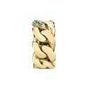 ANELLO CATENA ORO GIALLO,ARGENTO/PAVE VERDE PP MIS. 012