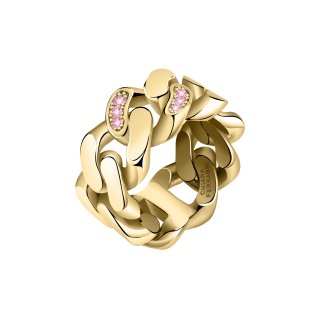 ANELLO CATENA ORO GIALLO,ARGENTO/PAVE ROSA PP ARGENTO 014