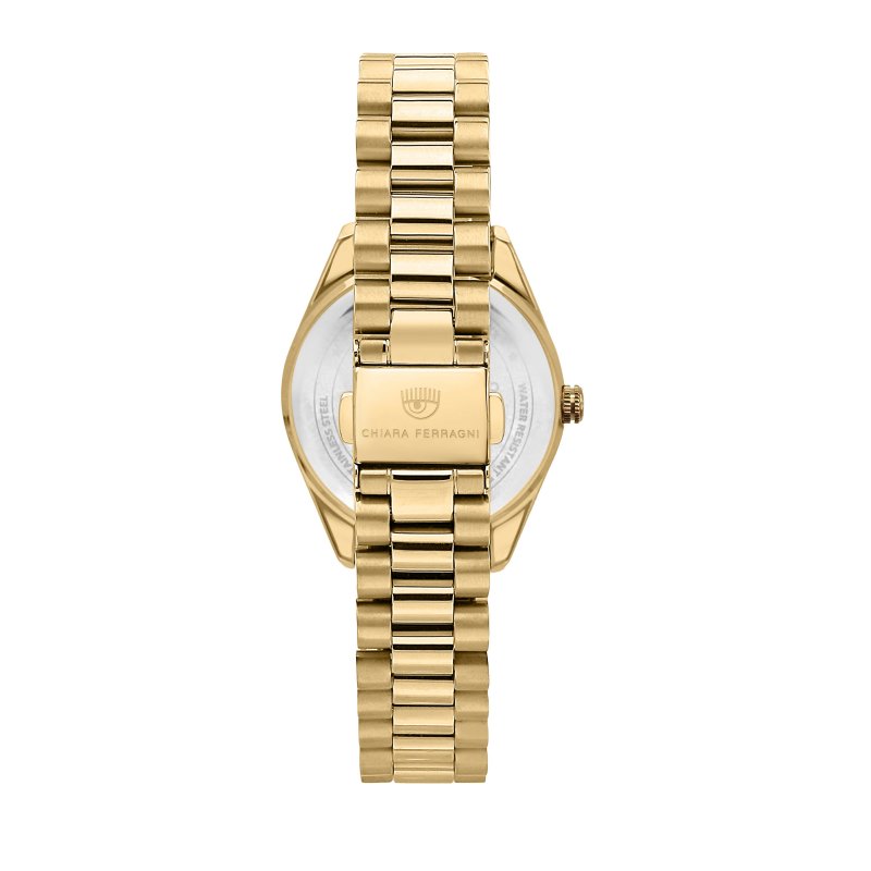 everyday 34mm 3h silver/white dial bracelet yellow gold