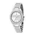 contemporary 32mm 3h silver/white stones dial bracelet stainless steel