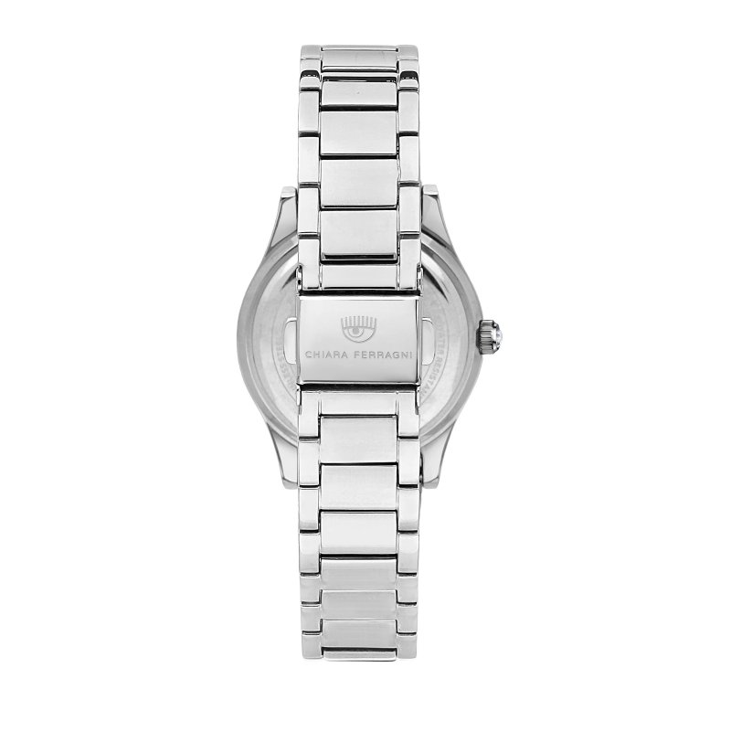 contemporary 32mm 3h silver/wihte dial bracelet stainless steel