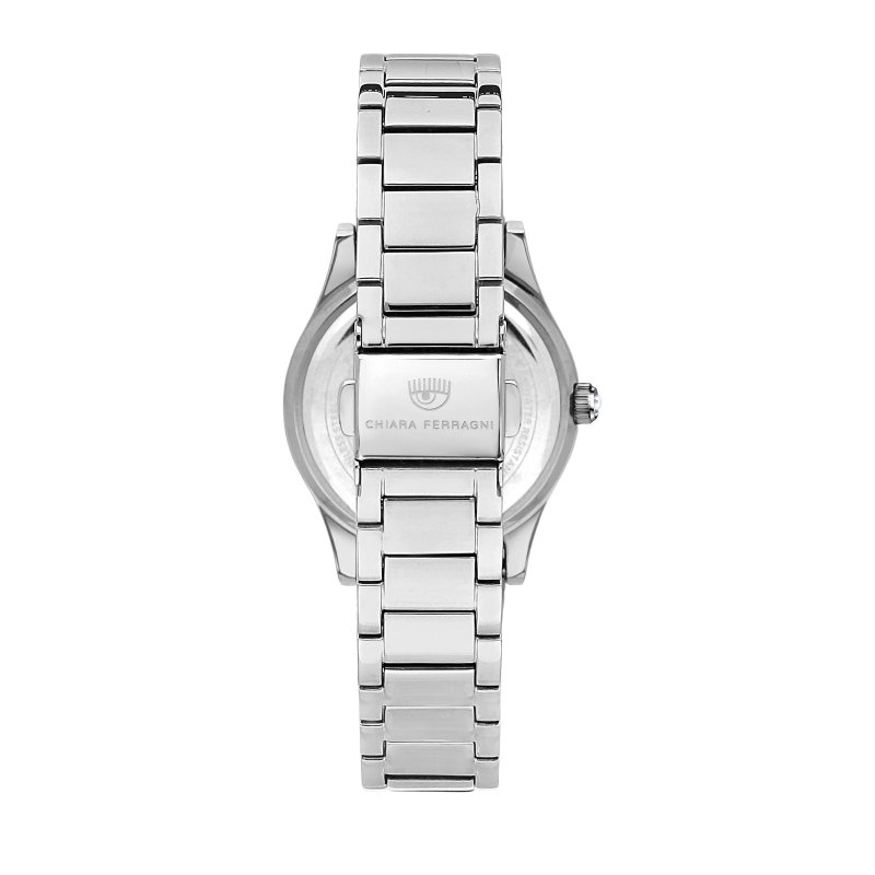 contemporary 32mm 3h black dial bracelet stainless steel