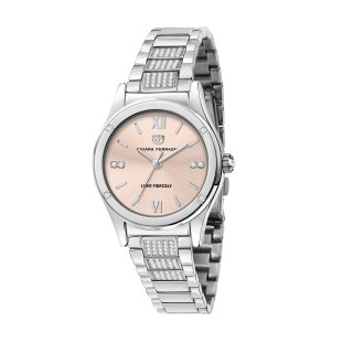 contemporary 32mm 3h rose dial bracelet stainless steel