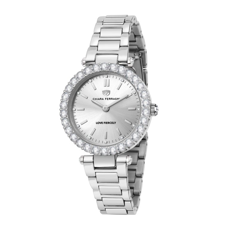 lady like 36mm 2h white/silver dial bracelet stainless steel