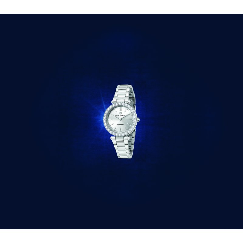 lady like 36mm 2h white/silver dial bracelet stainless steel