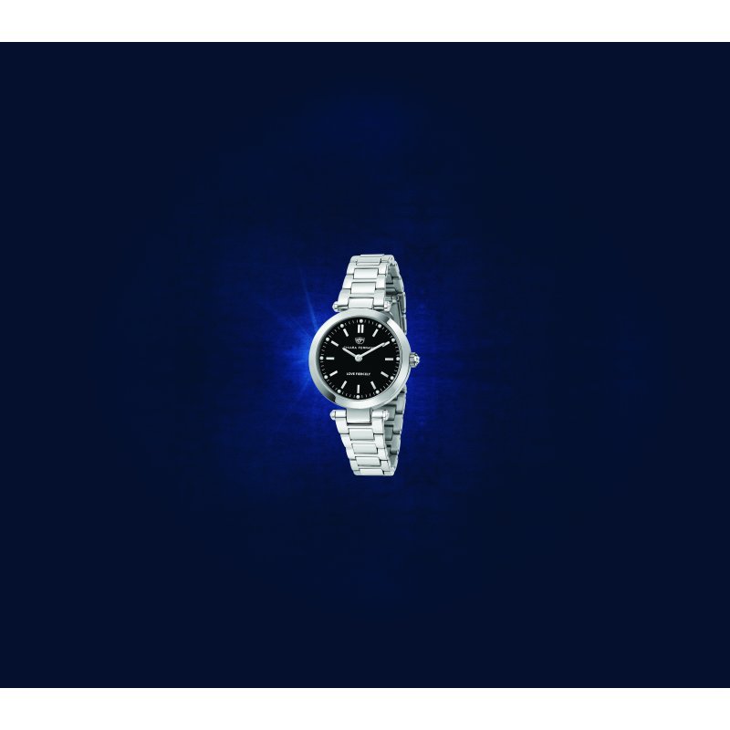 lady like 34mm 2h black dial bracelet stainless steel