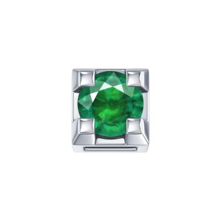Griffe 0,02 ct in oro bianco e smeraldo