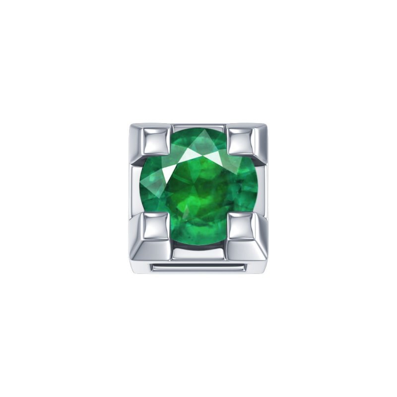 Griffe 0,02 ct in oro bianco e smeraldo