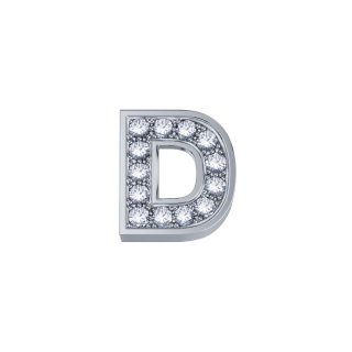Lettera D Classica in oro bianco e diamanti